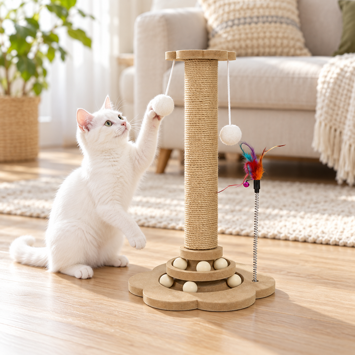 Durable Cat Scratching Post and Toy