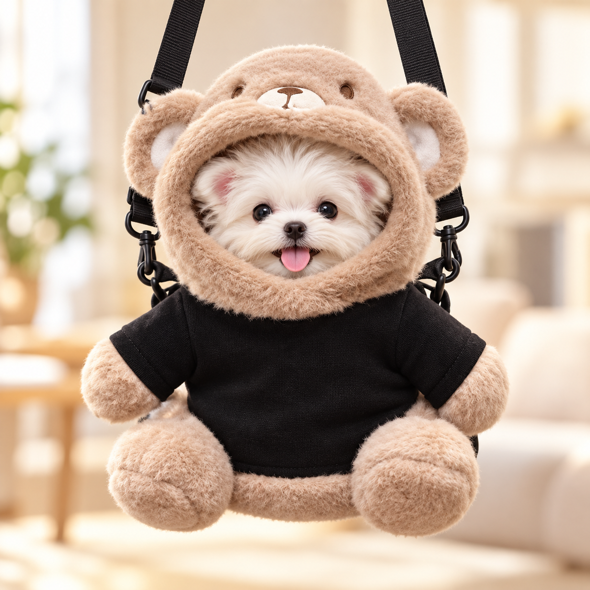 Black Bear-Style Pet Carrier Bag