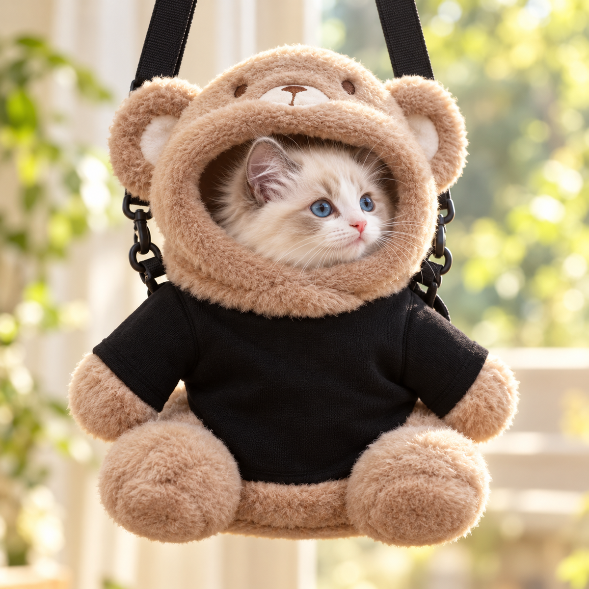 Black Bear-Style Pet Carrier Bag