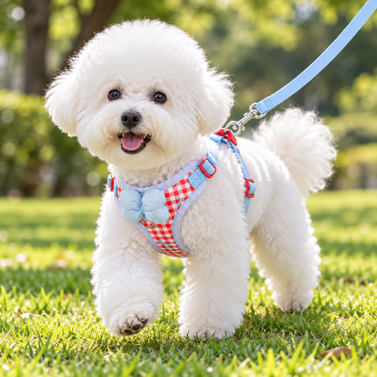 Korean-style bowknot dog leash for outdoor walks