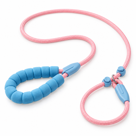 PINK &amp; BLUE ADJUSTABLE DOG SLIP LEAD - 1.5 M