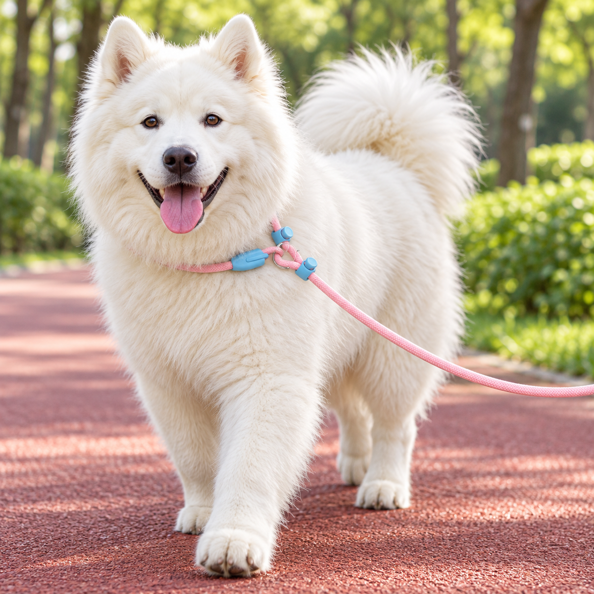 PINK &amp; BLUE ADJUSTABLE DOG SLIP LEAD - 1.5 M
